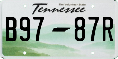 TN license plate B9787R