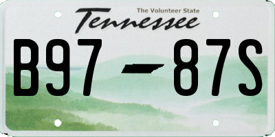 TN license plate B9787S