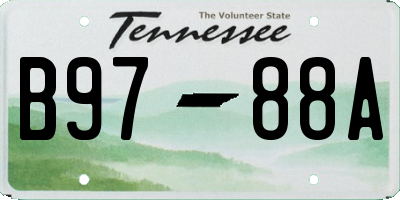 TN license plate B9788A