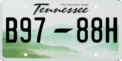 TN license plate B9788H