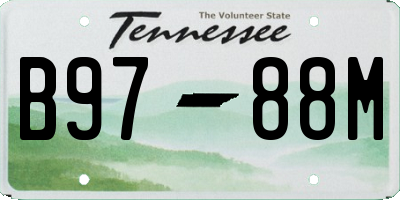TN license plate B9788M