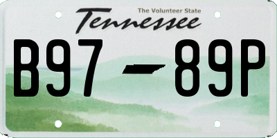 TN license plate B9789P