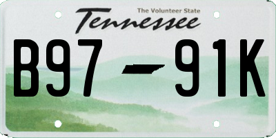 TN license plate B9791K