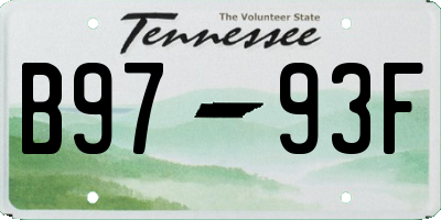 TN license plate B9793F