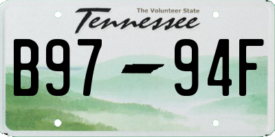 TN license plate B9794F