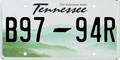 TN license plate B9794R