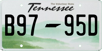 TN license plate B9795D