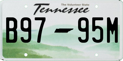 TN license plate B9795M