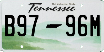 TN license plate B9796M