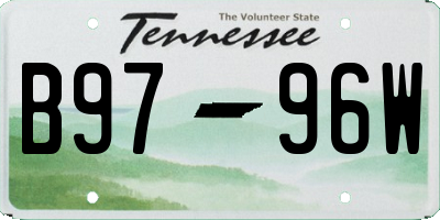 TN license plate B9796W