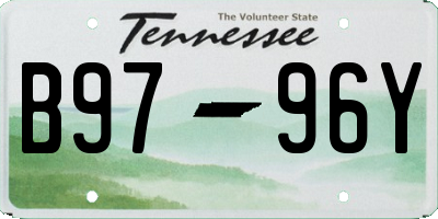 TN license plate B9796Y