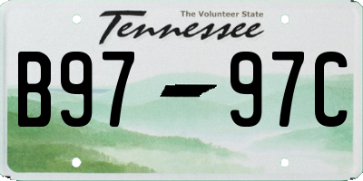 TN license plate B9797C