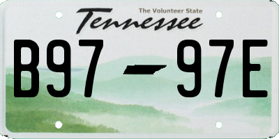 TN license plate B9797E