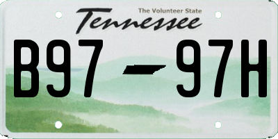 TN license plate B9797H