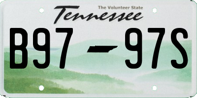 TN license plate B9797S