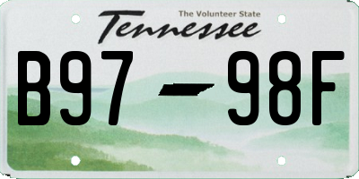 TN license plate B9798F
