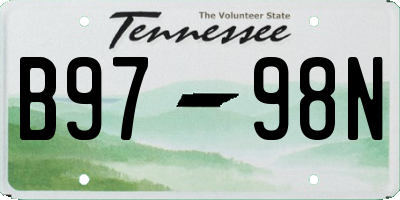 TN license plate B9798N