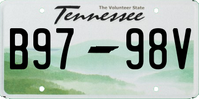TN license plate B9798V