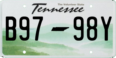 TN license plate B9798Y