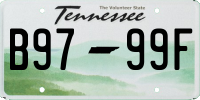 TN license plate B9799F