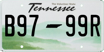 TN license plate B9799R