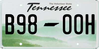 TN license plate B9800H