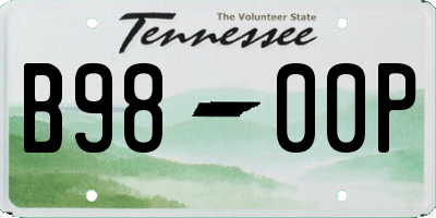 TN license plate B9800P