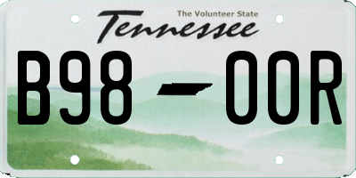 TN license plate B9800R