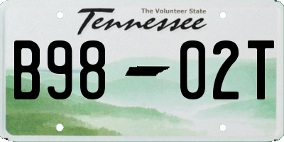 TN license plate B9802T
