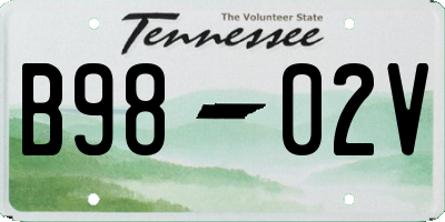 TN license plate B9802V
