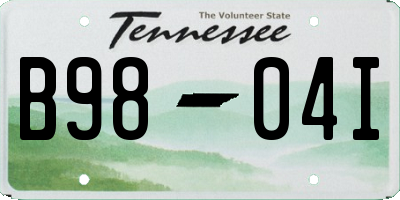 TN license plate B9804I