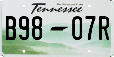 TN license plate B9807R