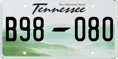TN license plate B9808O