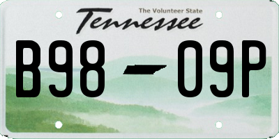 TN license plate B9809P