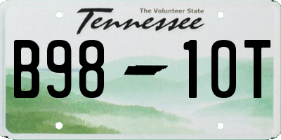TN license plate B9810T
