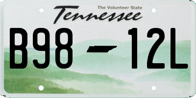 TN license plate B9812L