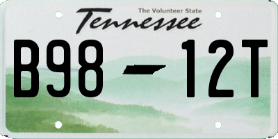 TN license plate B9812T
