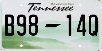 TN license plate B9814Q