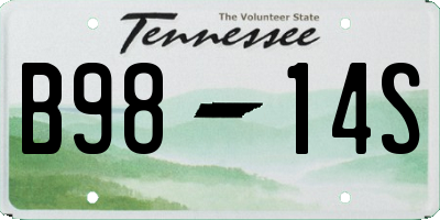 TN license plate B9814S