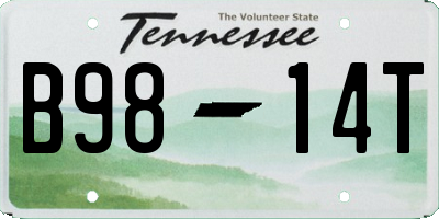 TN license plate B9814T