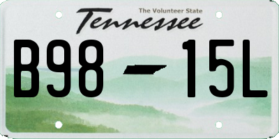 TN license plate B9815L