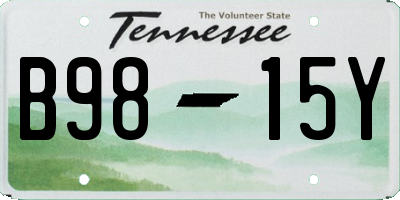 TN license plate B9815Y