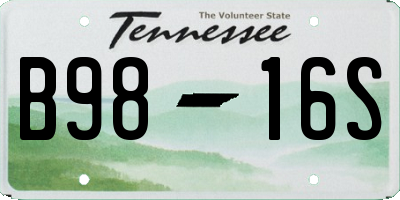 TN license plate B9816S