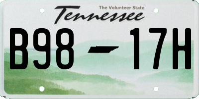 TN license plate B9817H