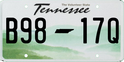 TN license plate B9817Q