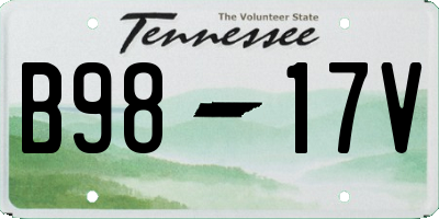 TN license plate B9817V