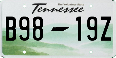 TN license plate B9819Z