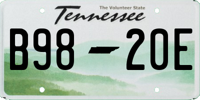 TN license plate B9820E
