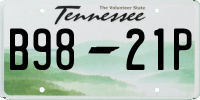 TN license plate B9821P