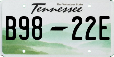 TN license plate B9822E